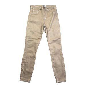 L'agence Jeans Women's Tan Margot Skinny Highrise Cappuccino Coated Size 26